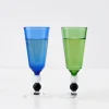 GigiandTom Allegra Champagne Glass Duo Navy/Emerald| Drink & Barware