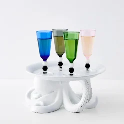 GigiandTom Allegra Champagne Glass Duo Smoke/Pink| Drink & Barware