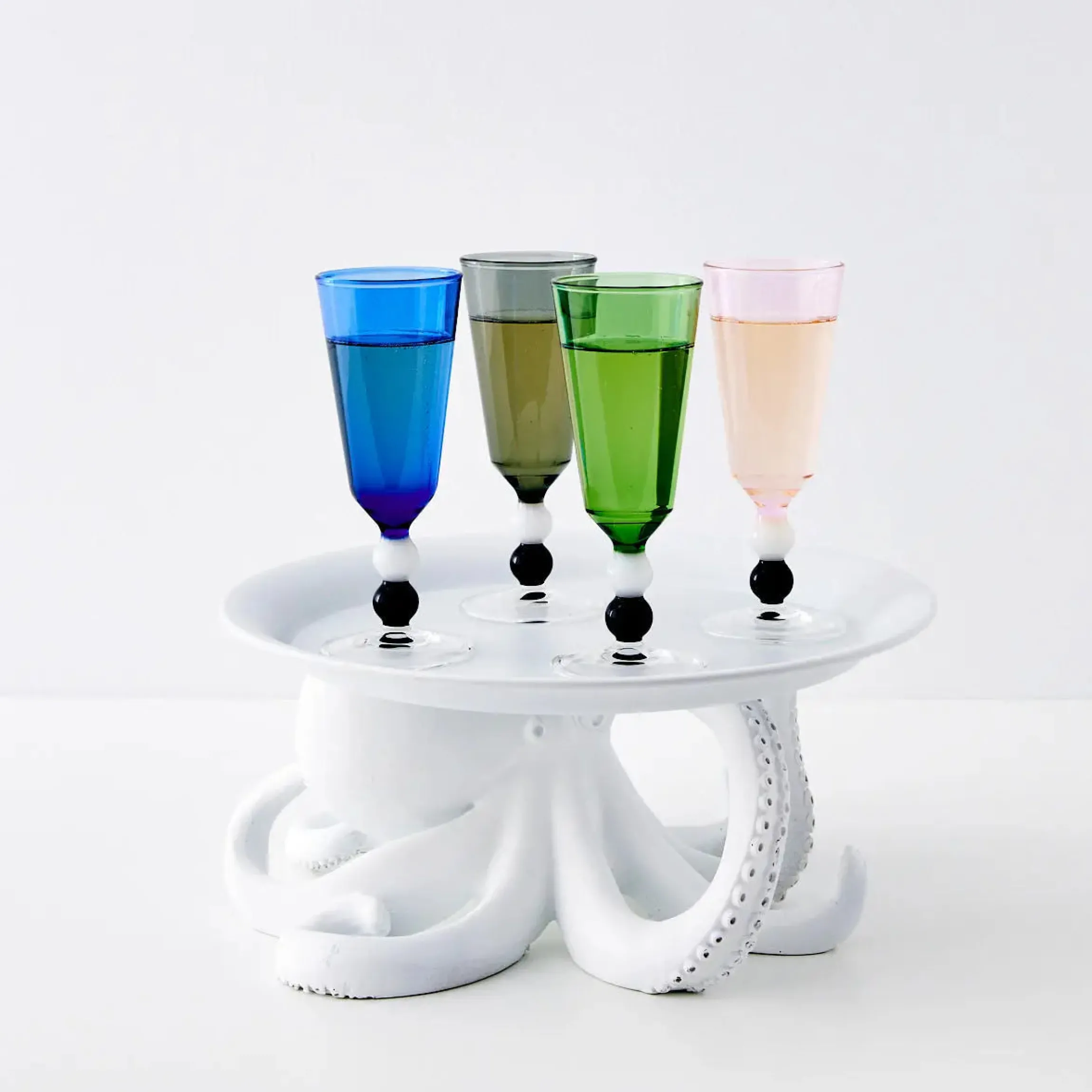 GigiandTom Allegra Champagne Glass Duo Smoke/Pink| Drink & Barware