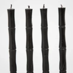 GigiandTom Bamboo Taper Candle 4 Pack Black| Candles & Candle Holders
