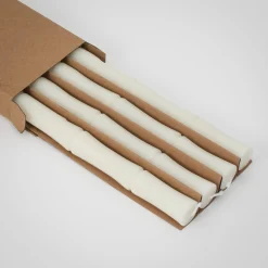 GigiandTom Bamboo Taper Candle 4 Pack White| Candles & Candle Holders