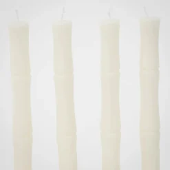 GigiandTom Bamboo Taper Candle 4 Pack White| Candles & Candle Holders