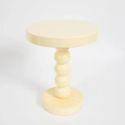 GigiandTom Beaded Lacquered Side Table Off White| Furniture, Mirrors & Lighting