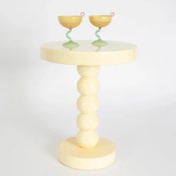 GigiandTom Beaded Lacquered Side Table Off White| Furniture, Mirrors & Lighting