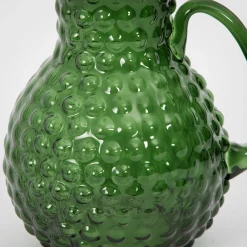 GigiandTom Bead Glass Drink Pitcher Green| Drink & Barware