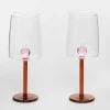 GigiandTom Beaux Wine Glass Set of 2 Pink/Amber| Drink & Barware