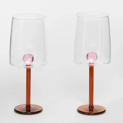 GigiandTom Beaux Wine Glass Set of 2 Pink/Amber| Drink & Barware