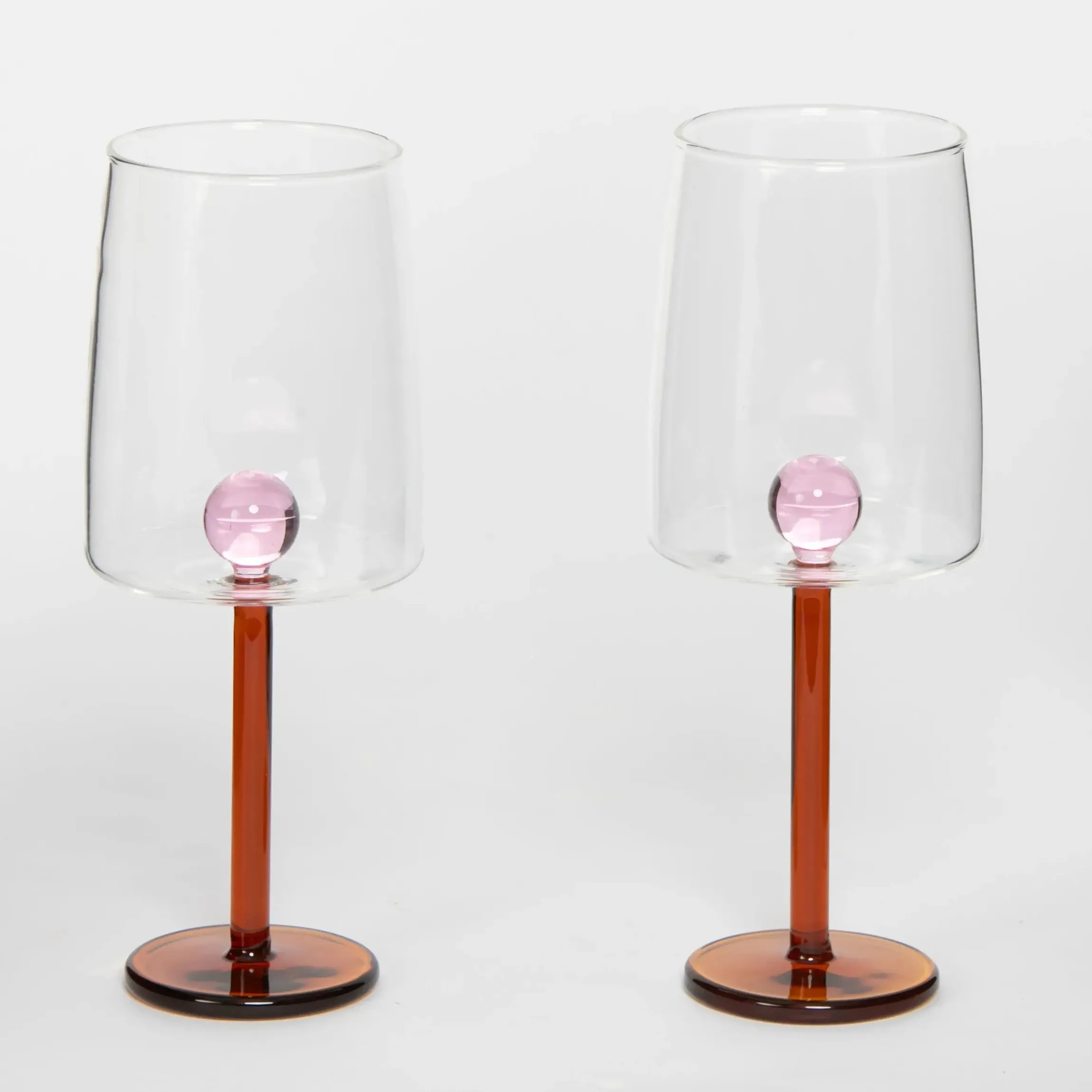 GigiandTom Beaux Wine Glass Set of 2 Pink/Amber| Drink & Barware