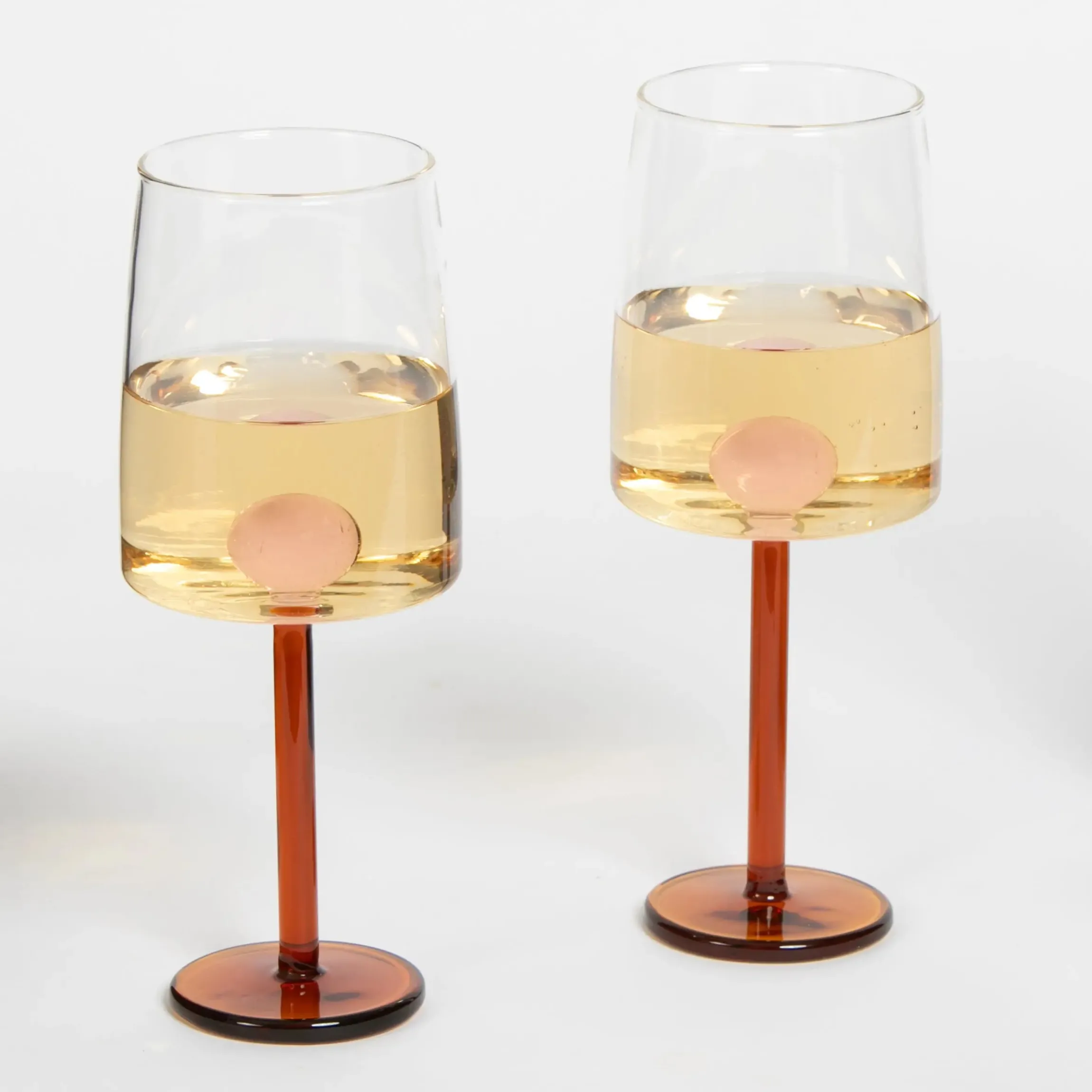GigiandTom Beaux Wine Glass Set of 2 Pink/Amber| Drink & Barware
