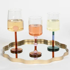 GigiandTom Beaux Wine Glass Set of 2 Pink/Amber| Drink & Barware