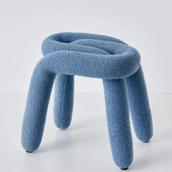 GigiandTom Berber Stool Boucle Blue| Furniture, Mirrors & Lighting