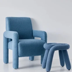 GigiandTom Berber Stool Boucle Blue| Furniture, Mirrors & Lighting
