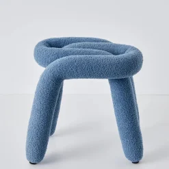 GigiandTom Berber Stool Boucle Blue| Furniture, Mirrors & Lighting