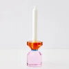 GigiandTom Bevel Crystal Taper Candle Holder Amber Pink| Candles & Candle Holders