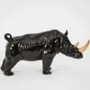 GigiandTom Black Rhino Ceramic Sculpture| Decor