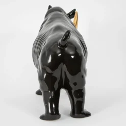 GigiandTom Black Rhino Ceramic Sculpture| Decor