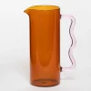 GigiandTom Boho Glass Drink Pitcher Amber/Pink| Drink & Barware