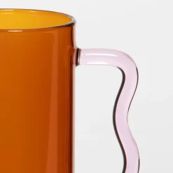 GigiandTom Boho Glass Drink Pitcher Amber/Pink| Drink & Barware