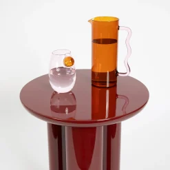 GigiandTom Boho Glass Drink Pitcher Amber/Pink| Drink & Barware