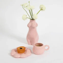 GigiandTom Botanica Ceramic Tea Cup & Saucer Pink| Kitchen & Dining