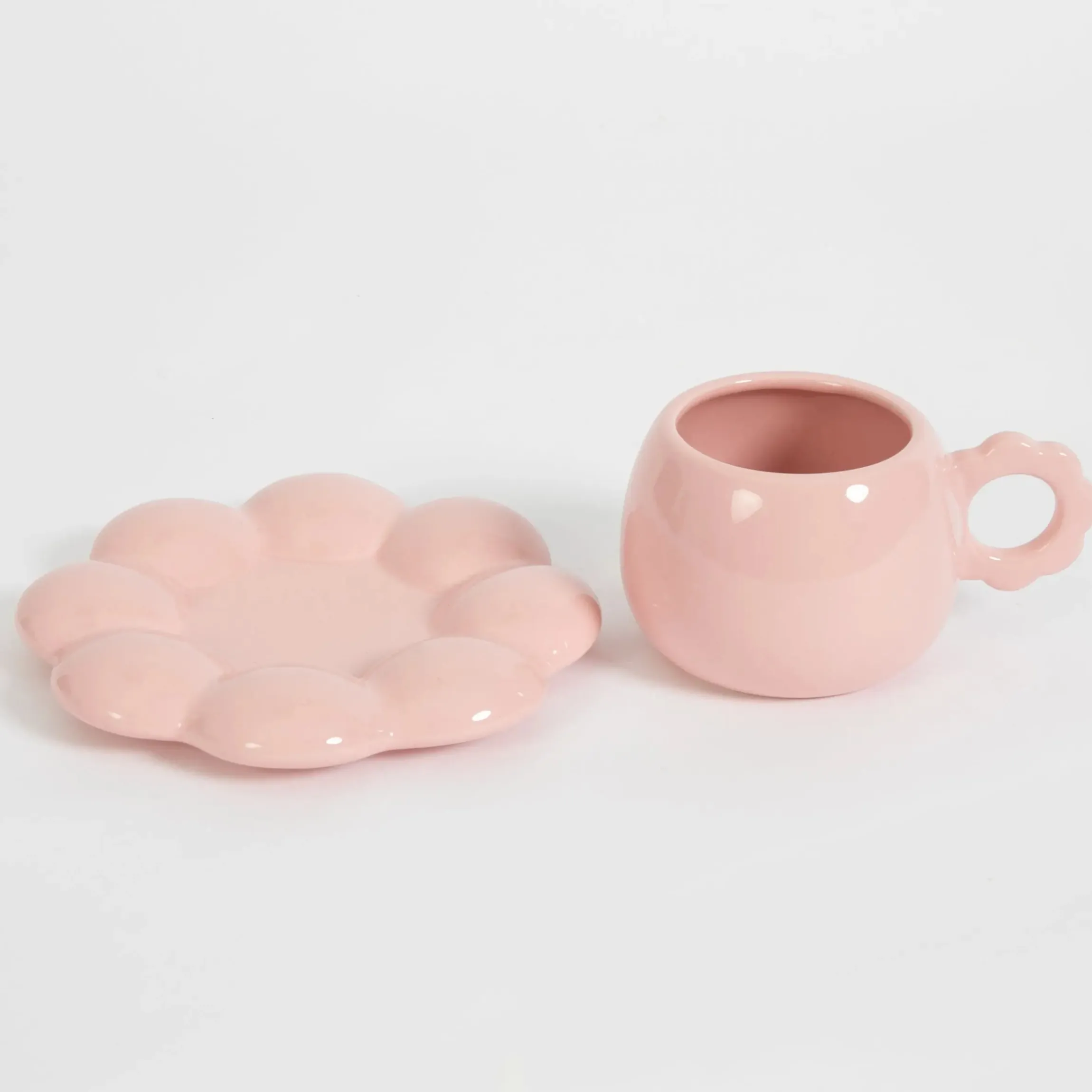 GigiandTom Botanica Ceramic Tea Cup & Saucer Pink| Kitchen & Dining