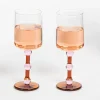 GigiandTom Bowline Wine Glass Set of 2 Pink/Amber| Drink & Barware