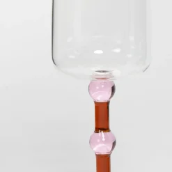 GigiandTom Bowline Wine Glass Set of 2 Pink/Amber| Drink & Barware