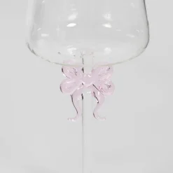 GigiandTom Bow Wine Glass Clear Set Pink| Drink & Barware