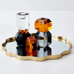 GigiandTom Brilliant Crystal Taper Candle Holder Clear Black| Candles & Candle Holders