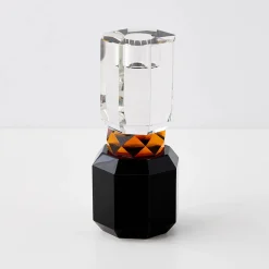 GigiandTom Brilliant Crystal Taper Candle Holder Clear Black| Candles & Candle Holders