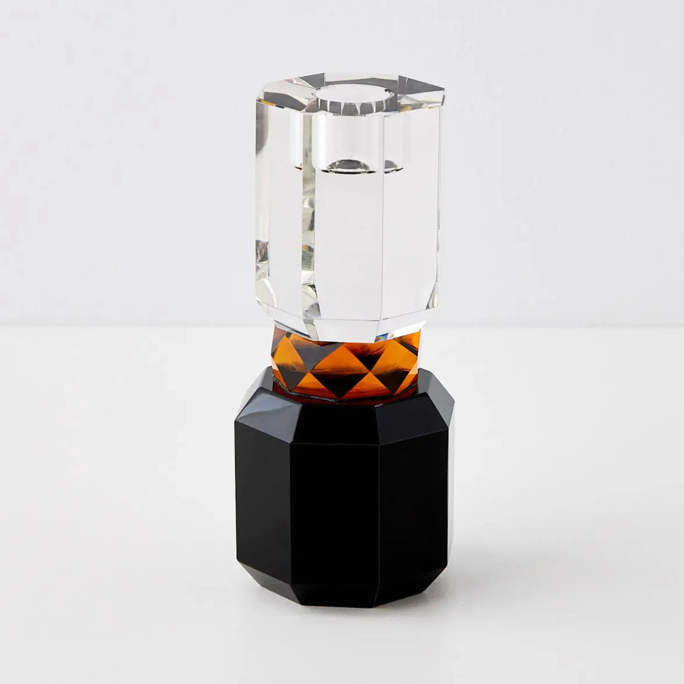 GigiandTom Brilliant Crystal Taper Candle Holder Clear Black| Candles & Candle Holders