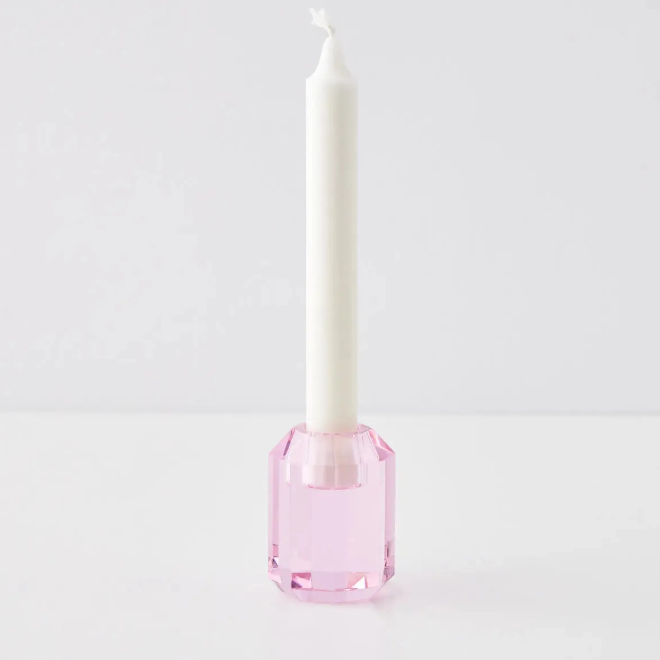 GigiandTom Briolette Crystal Taper Candle Holder Pink| Candles & Candle Holders