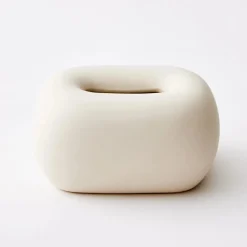 GigiandTom Chubby Ceramic Tissue Box Cover White| Pre-order|Decor