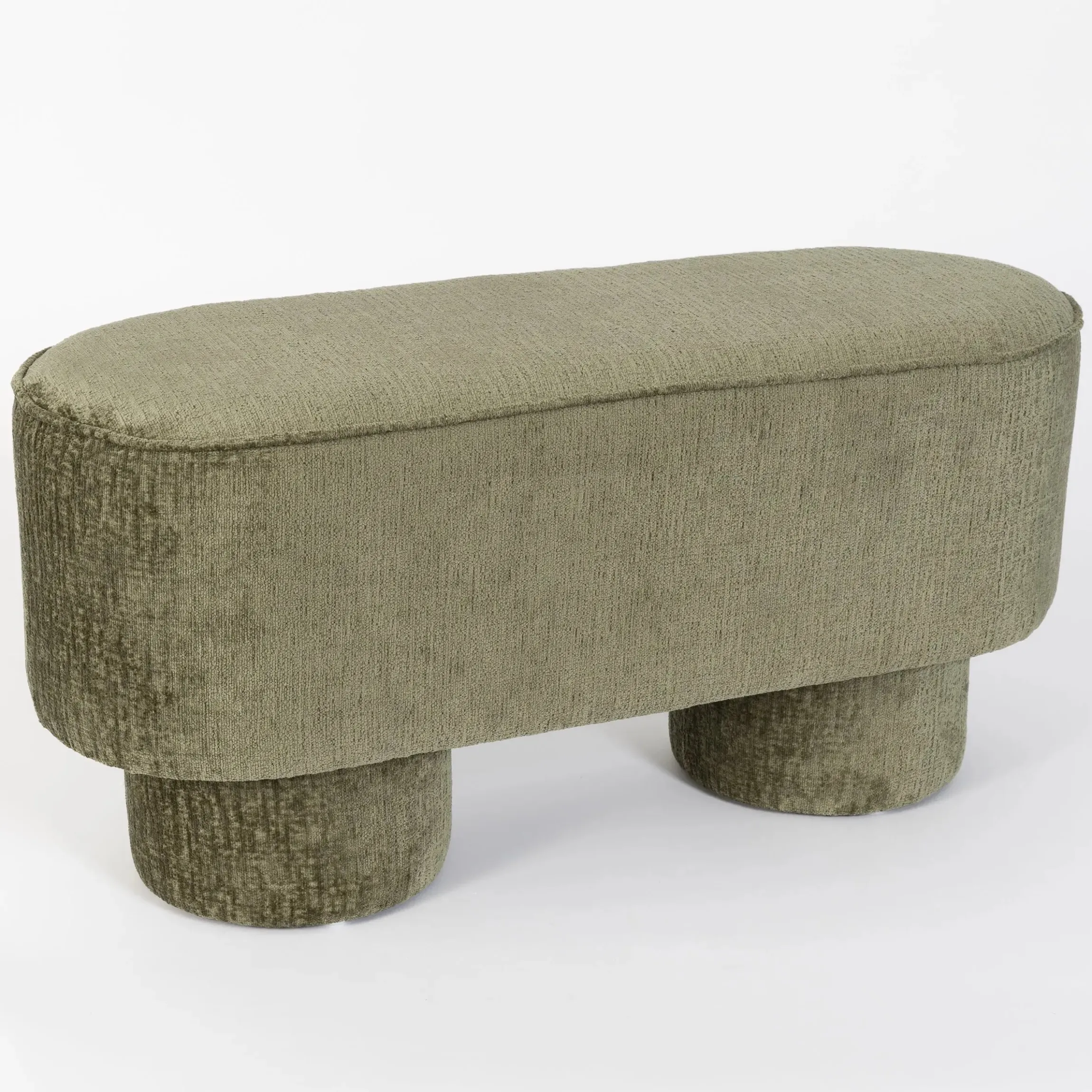 GigiandTom Chubby Chenille Bench Seat Green| Furniture, Mirrors & Lighting