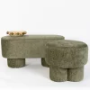 GigiandTom Chubby Chenille Ottoman Green| Furniture, Mirrors & Lighting