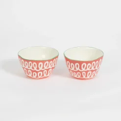 GigiandTom Curly Wurly Ceramic Side Bowl Set of 2 Pink| Kitchen & Dining