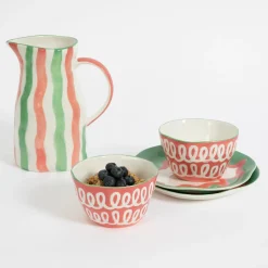 GigiandTom Curly Wurly Ceramic Side Bowl Set of 2 Pink| Kitchen & Dining
