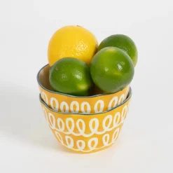 GigiandTom Curly Wurly Ceramic Side Bowl Set of 2 Yellow| Kitchen & Dining
