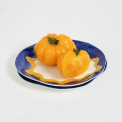 GigiandTom Curly Wurly Ceramic Side Plate Set of 2 Blue| Kitchen & Dining