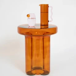 GigiandTom Glass Side Table Amber Glass| Furniture, Mirrors & Lighting