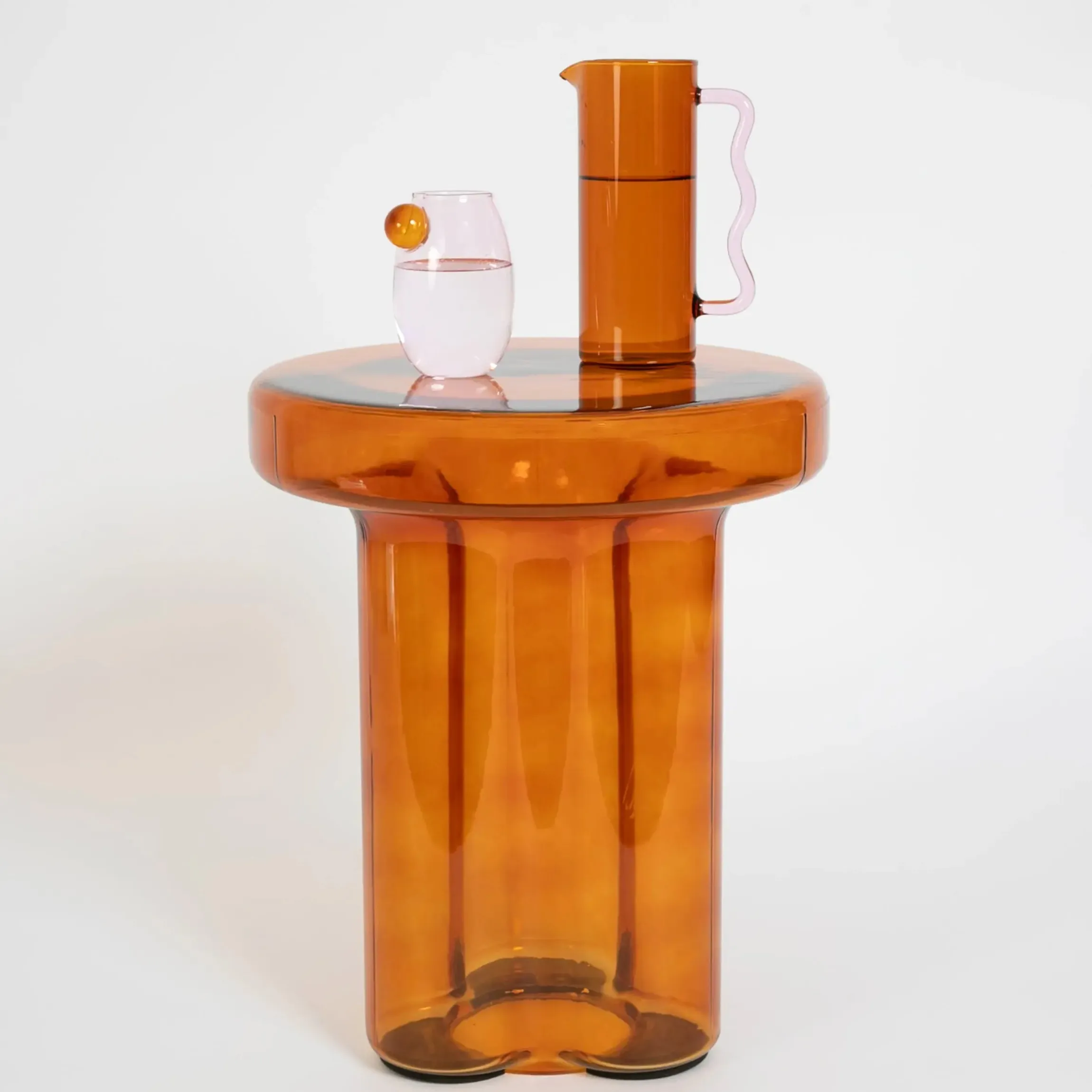 GigiandTom Glass Side Table Amber Glass| Furniture, Mirrors & Lighting