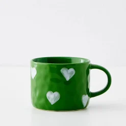 GigiandTom Heartfelt Ceramic Mug Green| Kitchen & Dining|Pre-order