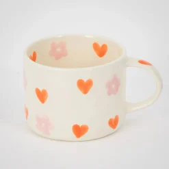GigiandTom Heartfelt Ceramic Mug Orange Pink| Pre-order|Kitchen & Dining