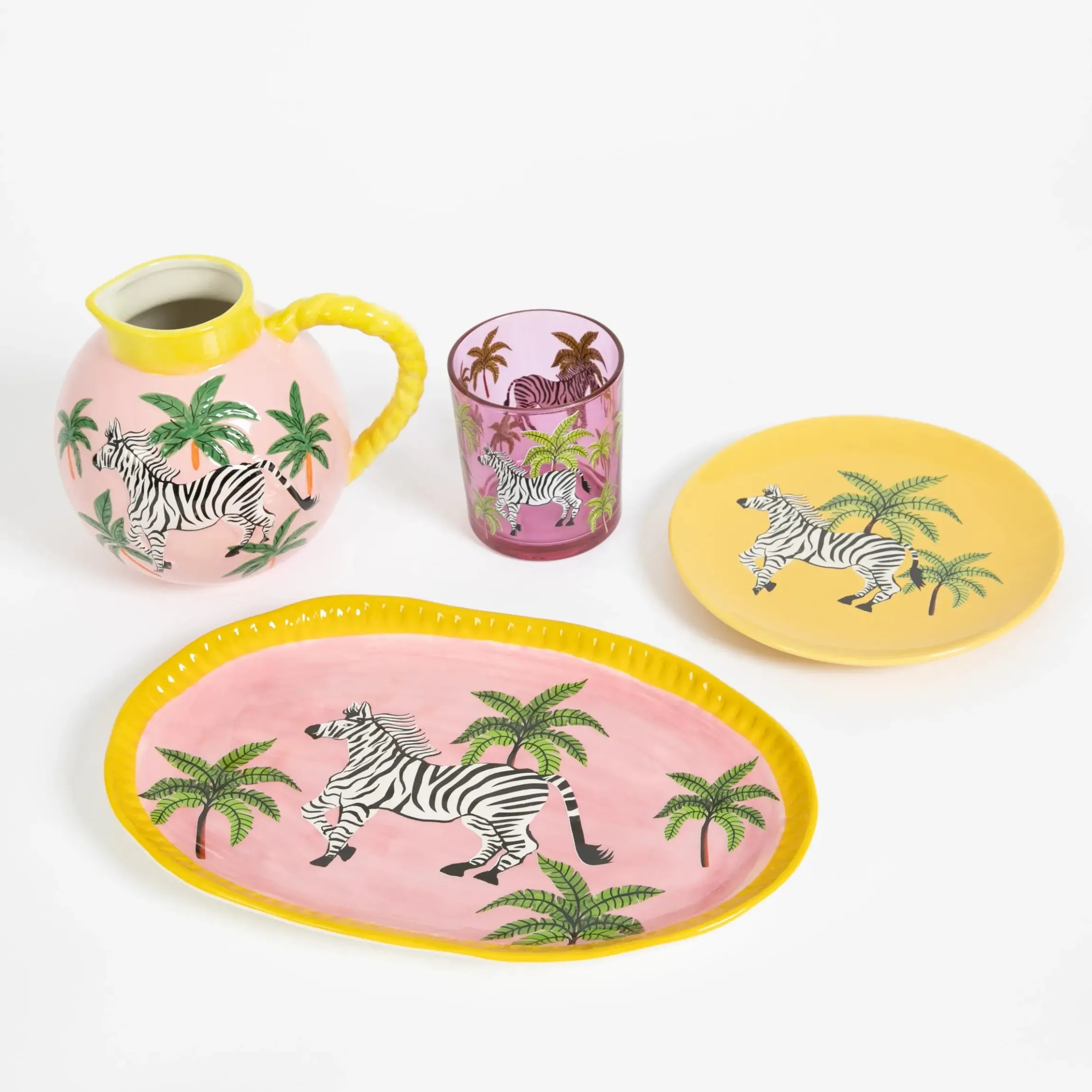 GigiandTom Jungle Rumble Assorted Ceramic Plate Set of 4| Kitchen & Dining