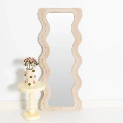 GigiandTom Kinked Wavy Fur Full Length Mirror Champagne| Furniture, Mirrors & Lighting