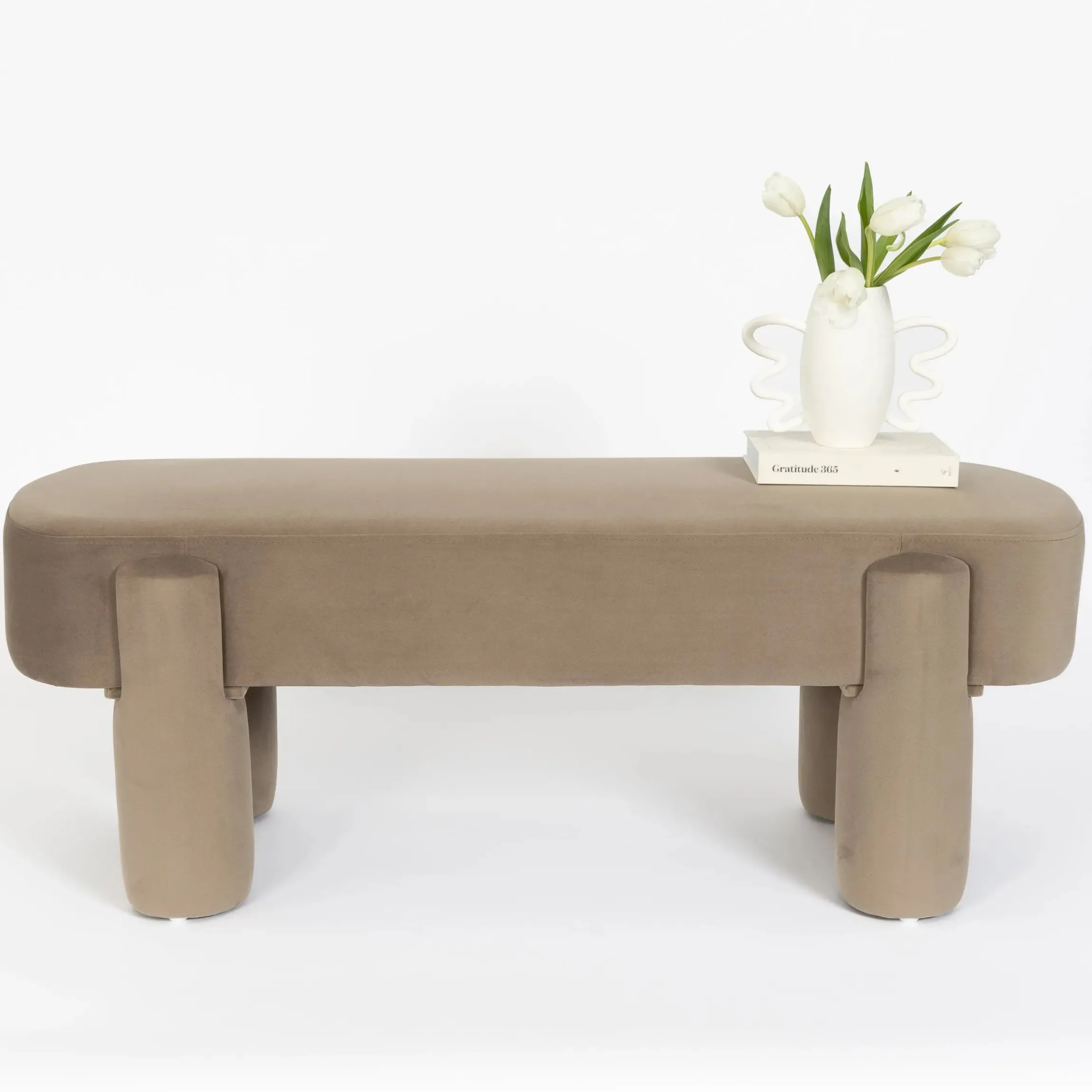 GigiandTom Lego Velvet Bench Seat Taupe| Furniture, Mirrors & Lighting