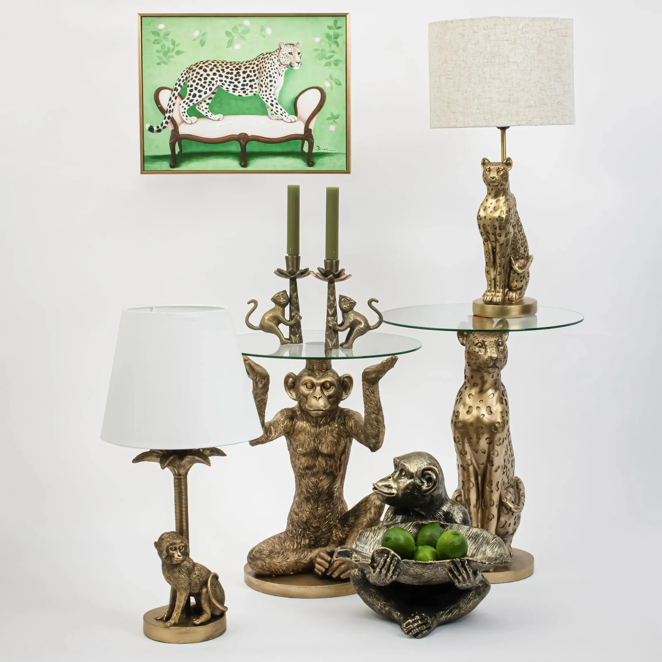 GigiandTom Leon Leopard Resin Table Lamp Gold| Furniture, Mirrors & Lighting