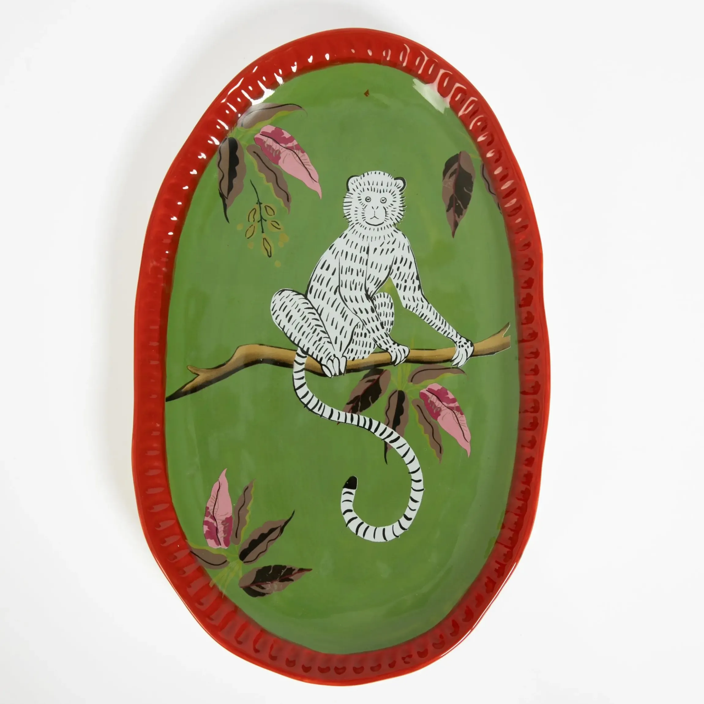 GigiandTom Monkey Mischief Ceramic Serving Platter| Kitchen & Dining