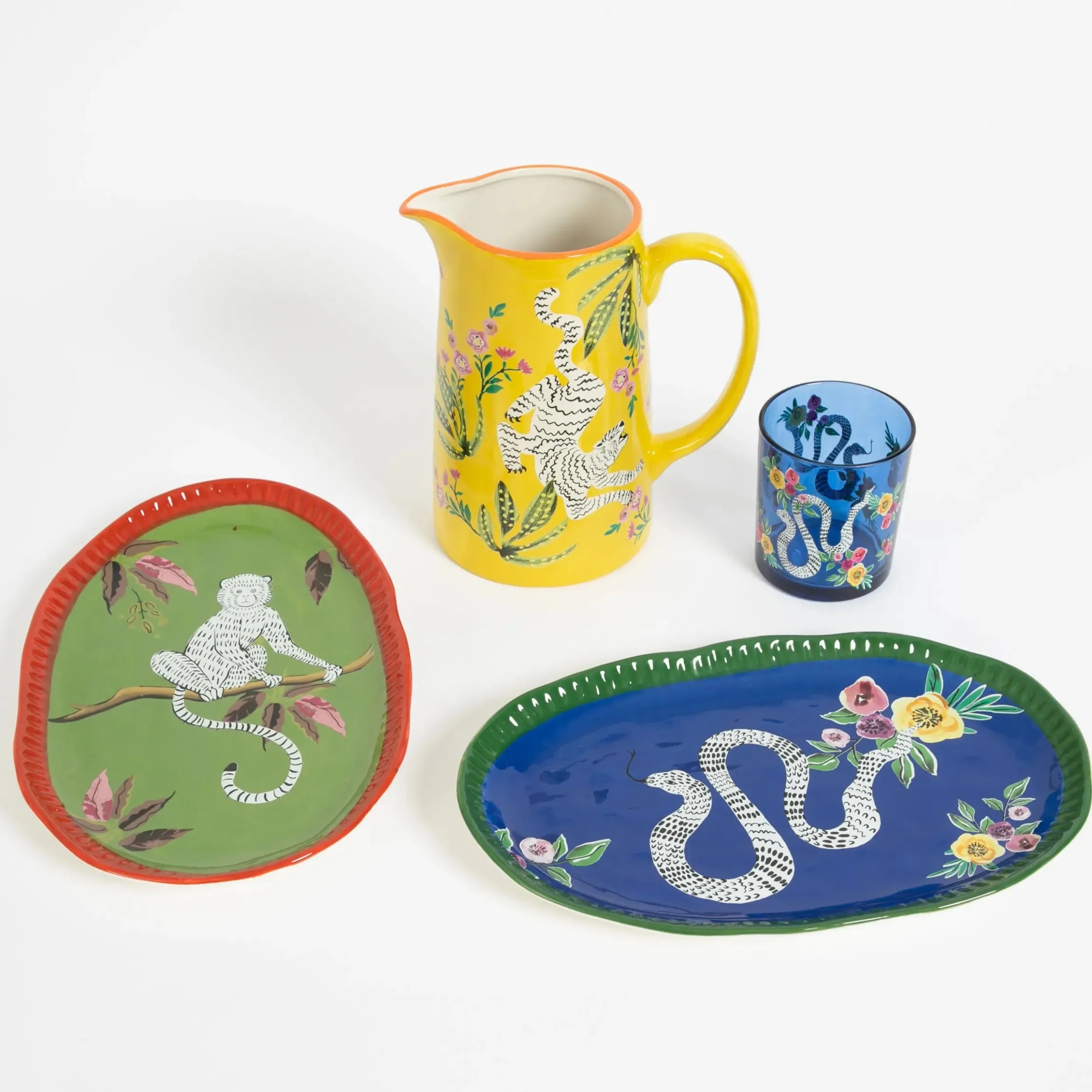 GigiandTom Monkey Mischief Ceramic Serving Platter| Kitchen & Dining