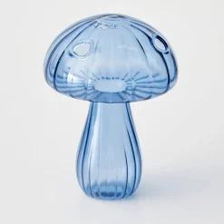 GigiandTom Mushroom Coloured Glass Vase Blue| Vases & Planters